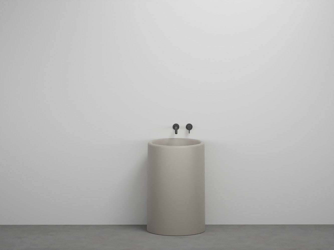# LAVABO FREESTANDING TONDO da 53cm ITACA- CIELO eleganza minimale con scarico a terra