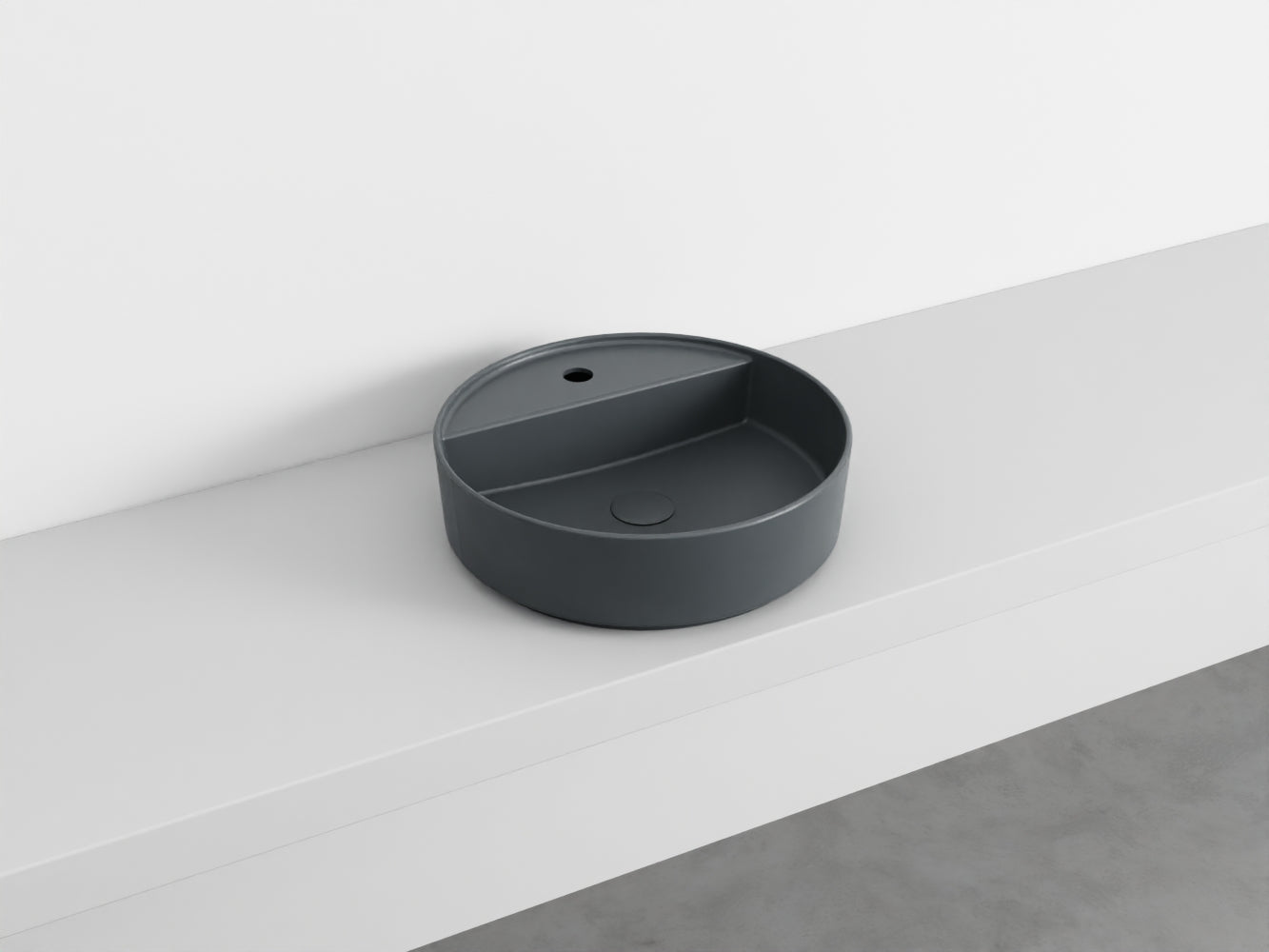 # LAVABO TONDO MONOFORO da APPOGGIO SHUI COMFORT - CIELO lavandino in ceramica per bagno