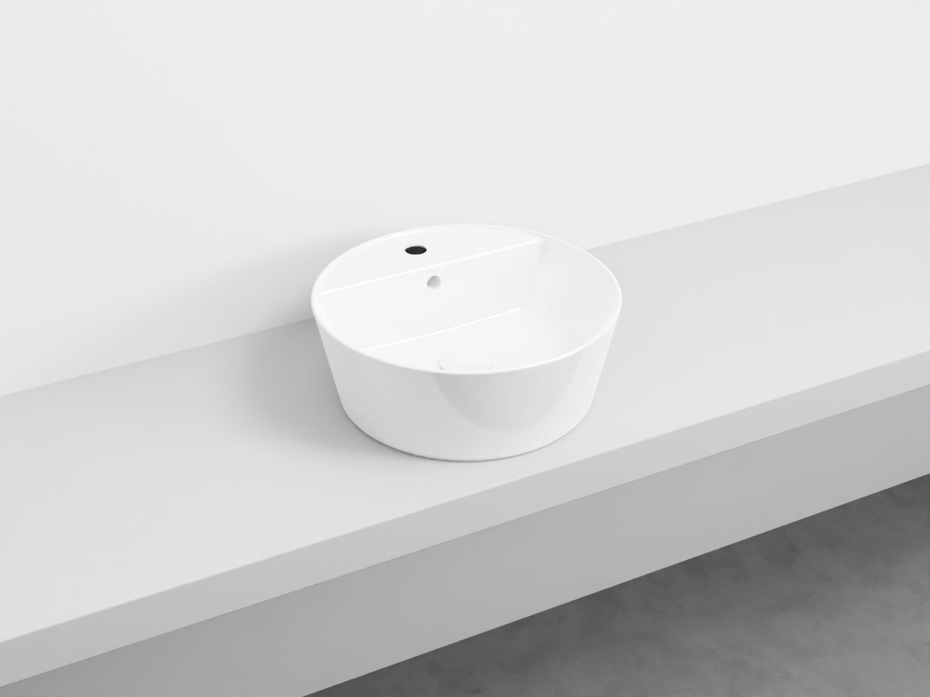 # LAVABO da appoggio HANDY - CIELO in ceramica smaltata con foro rubinetto e design moderno