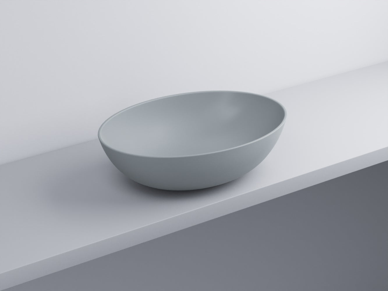 # BACINELLA DA APPOGGIO ECO da 58cm - CIELO proposta moderna e compatta per ambienti bagno dinamici e raffinati
