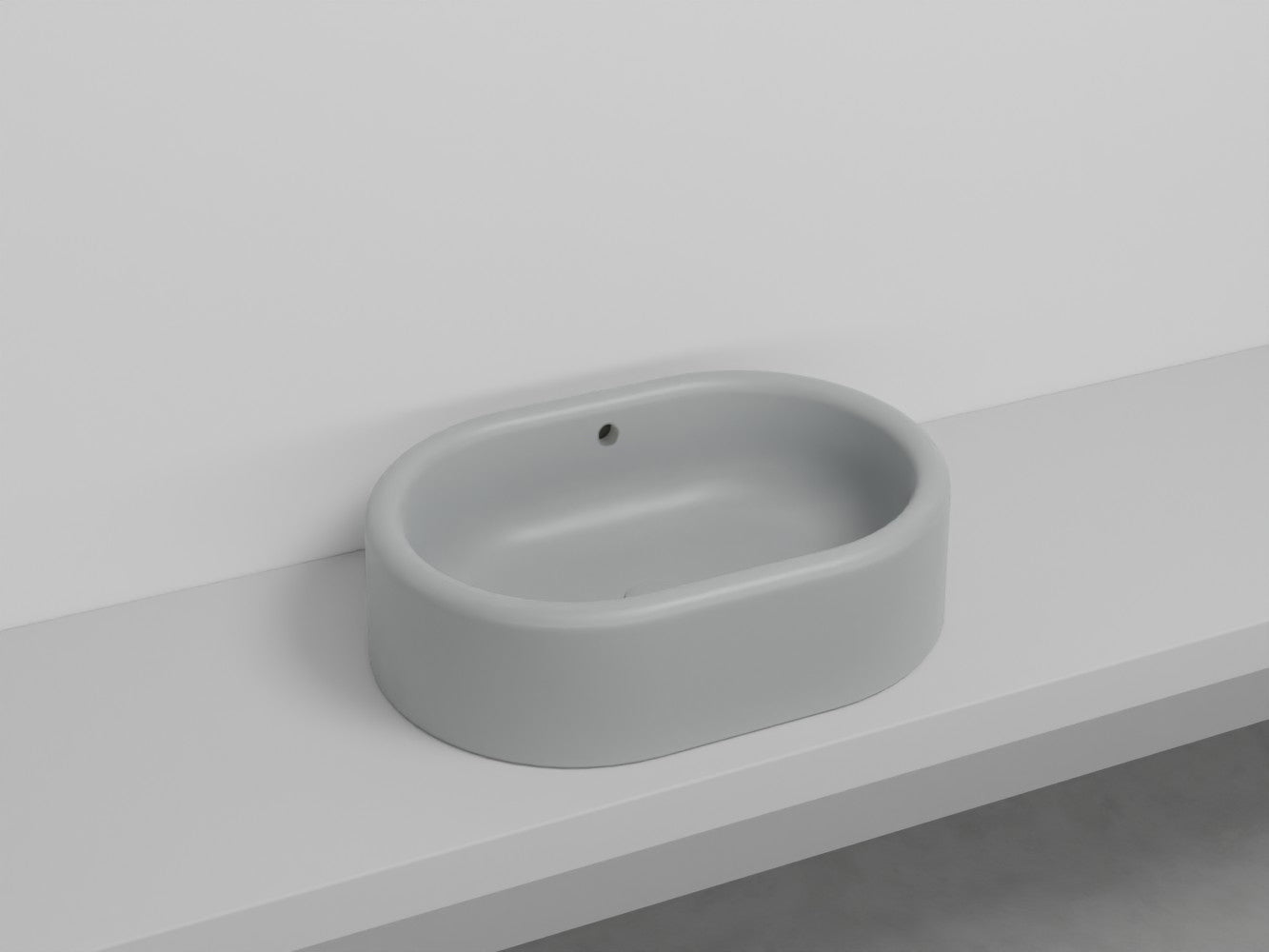 # LAVABO OVALE DA APPOGGIO ITACA con TROPPOPIENO - CIELO in ceramica con finiture pregiate e stile moderno