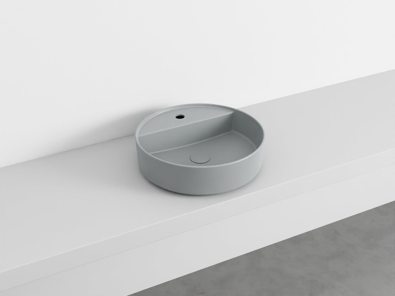 # LAVABO TONDO MONOFORO da APPOGGIO SHUI COMFORT - CIELO lavandino in ceramica per bagno