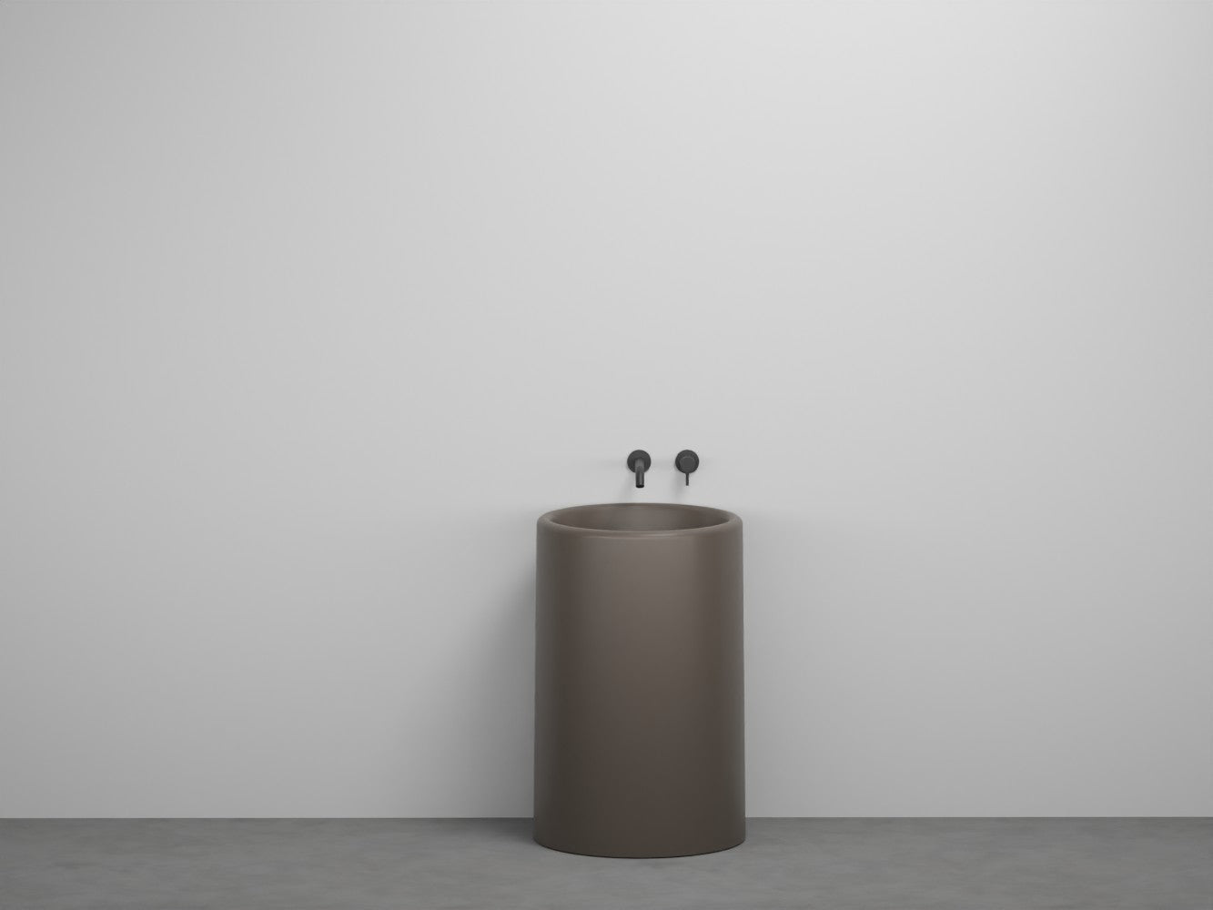 # LAVABO FREESTANDING TONDO da 53cm ITACA- CIELO eleganza minimale con scarico a parete