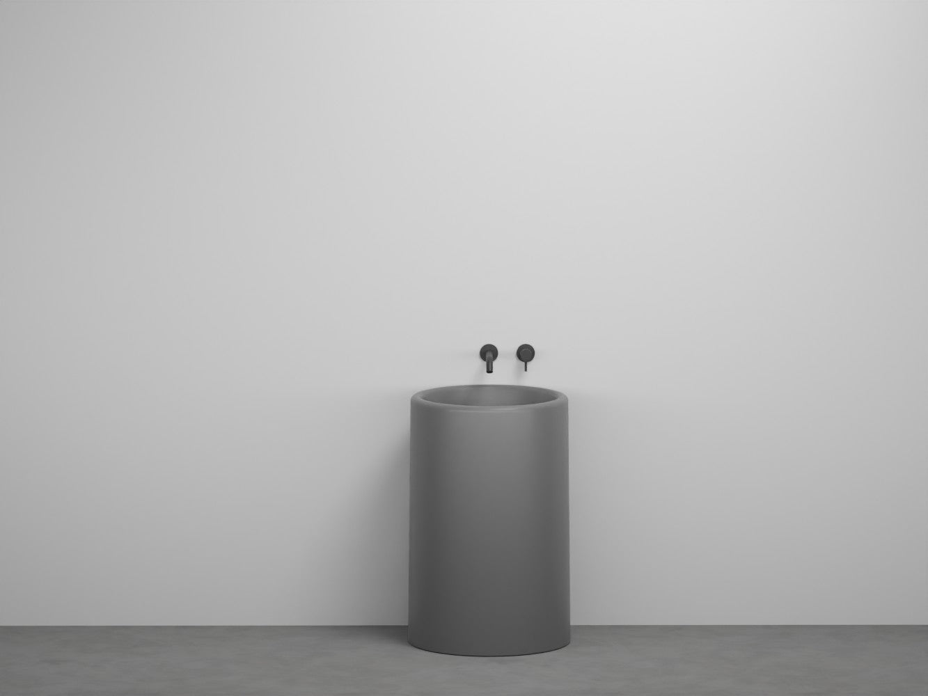 # LAVABO FREESTANDING TONDO da 53cm ITACA- CIELO eleganza minimale con scarico a parete