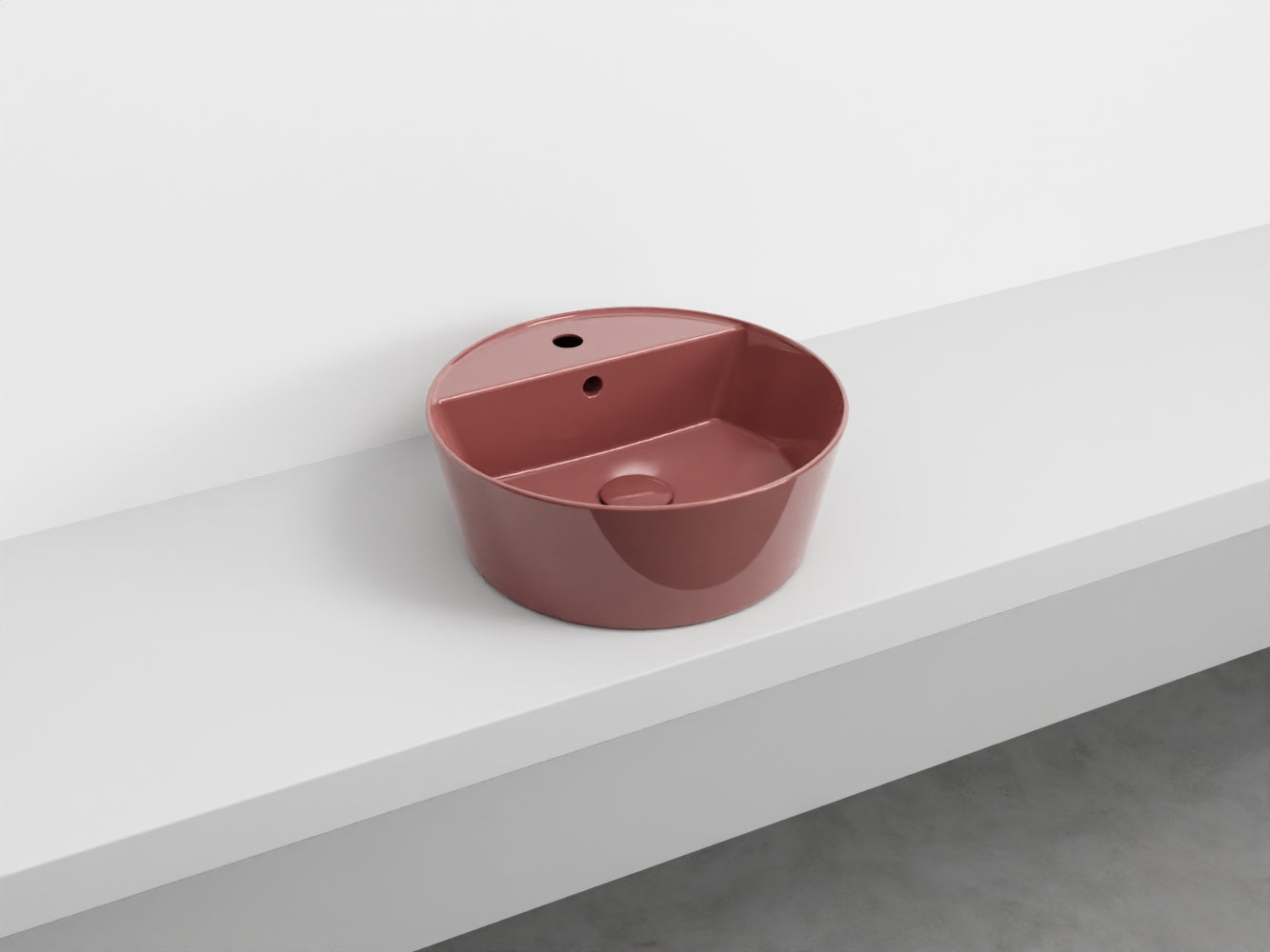 # LAVABO da appoggio HANDY - CIELO in ceramica smaltata con foro rubinetto e design moderno
