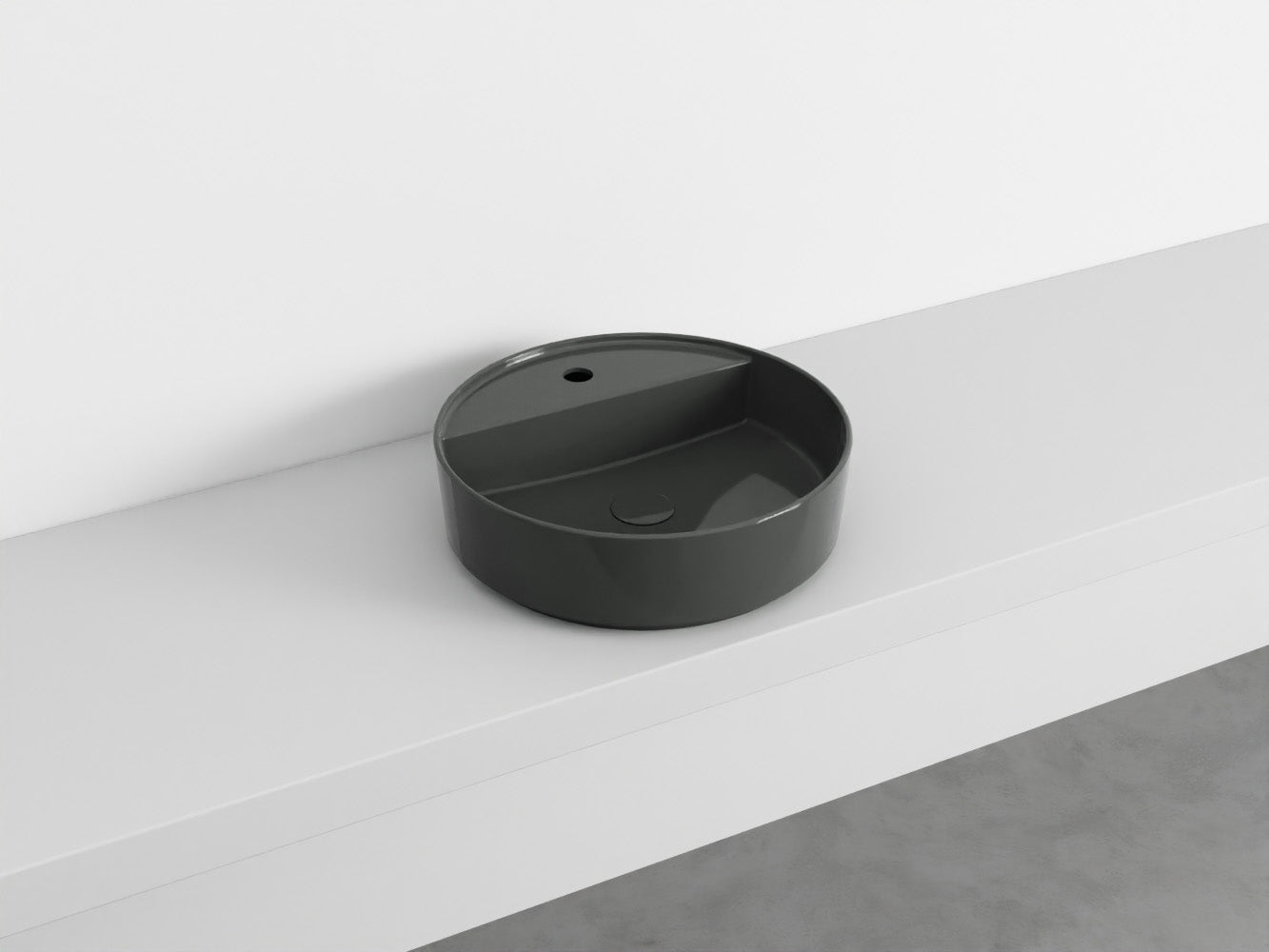 # LAVABO TONDO MONOFORO da APPOGGIO SHUI COMFORT - CIELO lavandino in ceramica per bagno