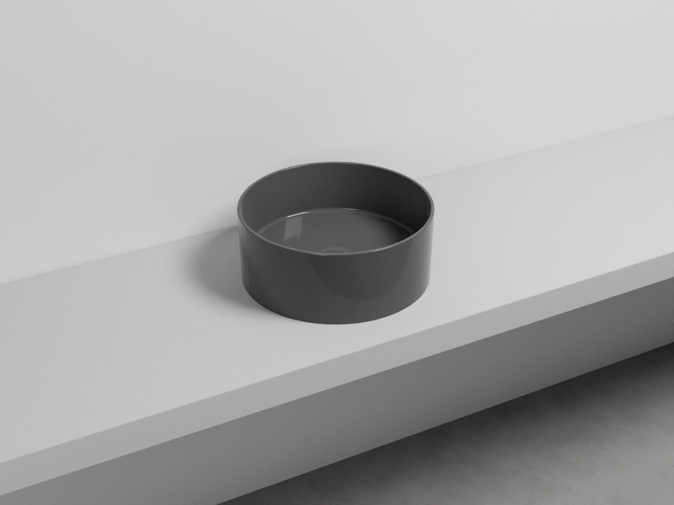 # LAVABO TONDO DA APPOGGIO THEO - CIELO in ceramica di alta qualità made in Italy per il tuo bagno