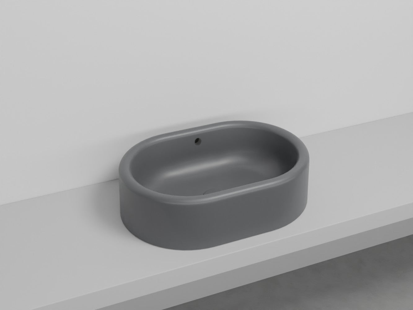 # LAVABO OVALE DA APPOGGIO ITACA con TROPPOPIENO - CIELO in ceramica con finiture pregiate e stile moderno
