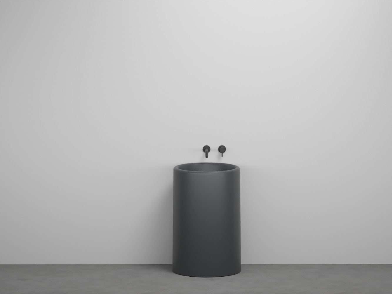 # LAVABO FREESTANDING TONDO da 53cm ITACA- CIELO eleganza minimale con scarico a parete