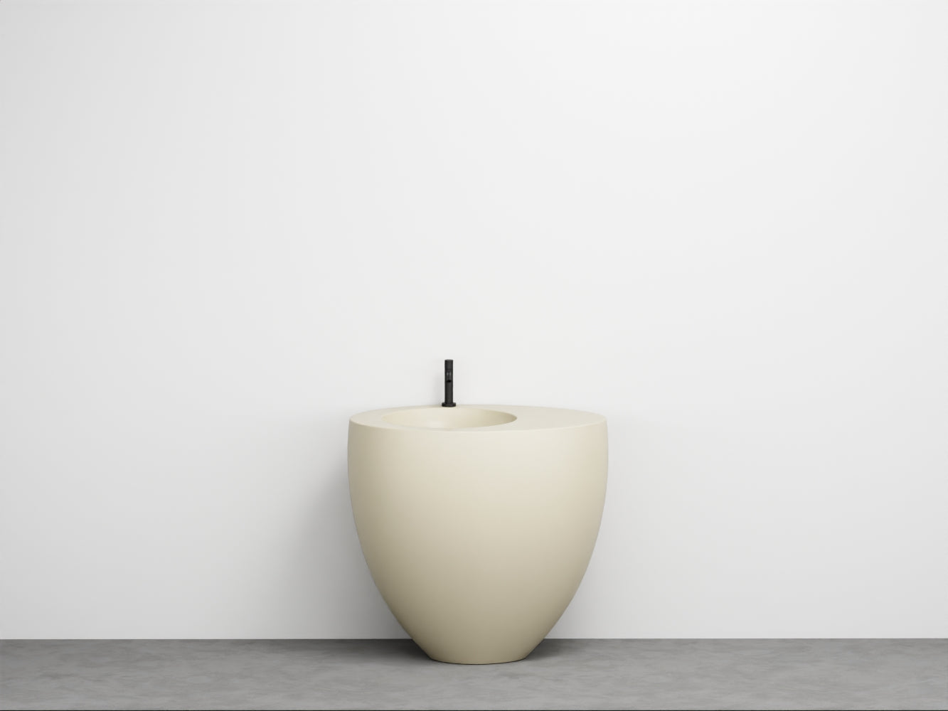 # LAVABO FREESTANDING LE GIARE - CIELO Realizzato in ceramica di alta qualità per un bagno sinuoso e austero