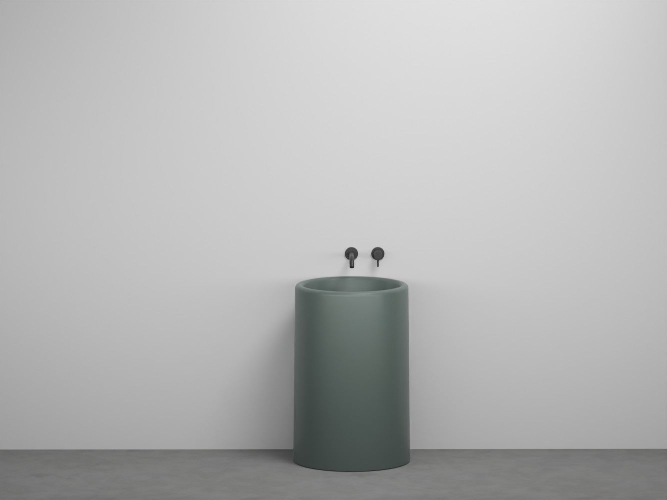 # LAVABO FREESTANDING TONDO da 53cm ITACA- CIELO eleganza minimale con scarico a parete