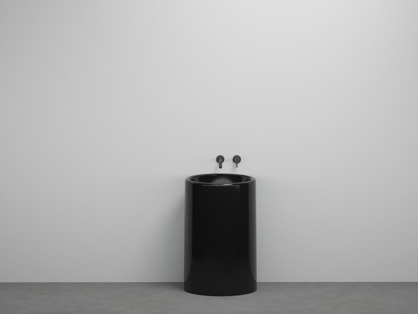 # LAVABO FREESTANDING TONDO da 53cm ITACA- CIELO eleganza minimale con scarico a terra