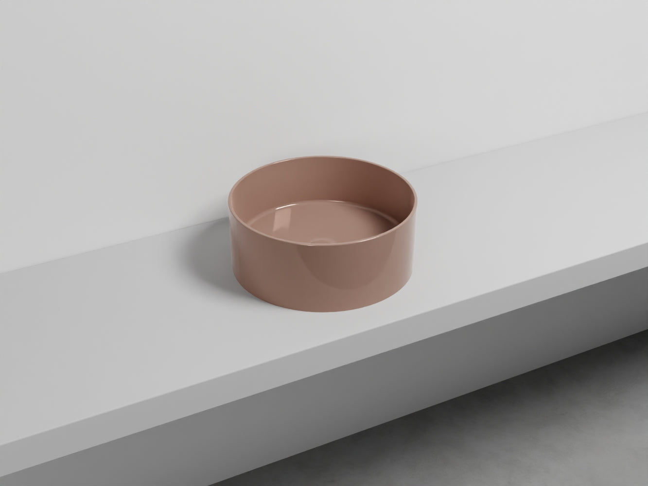 # LAVABO TONDO DA APPOGGIO THEO - CIELO in ceramica di alta qualità made in Italy per il tuo bagno