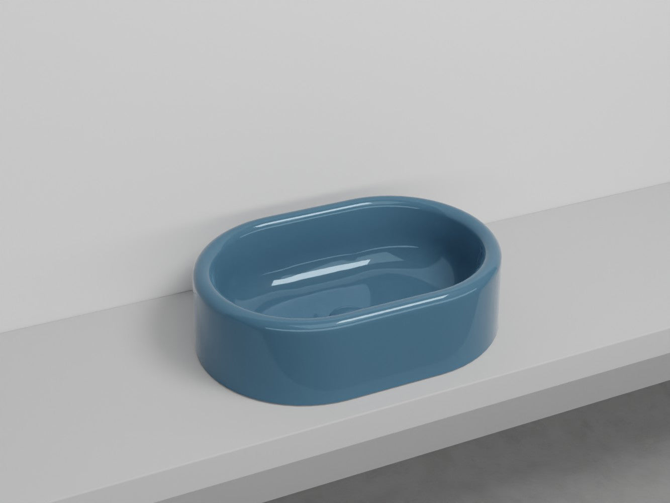 # LAVABO OVALE DA APPOGGIO ITACA - CIELO in ceramica con finiture pregiate e stile moderno