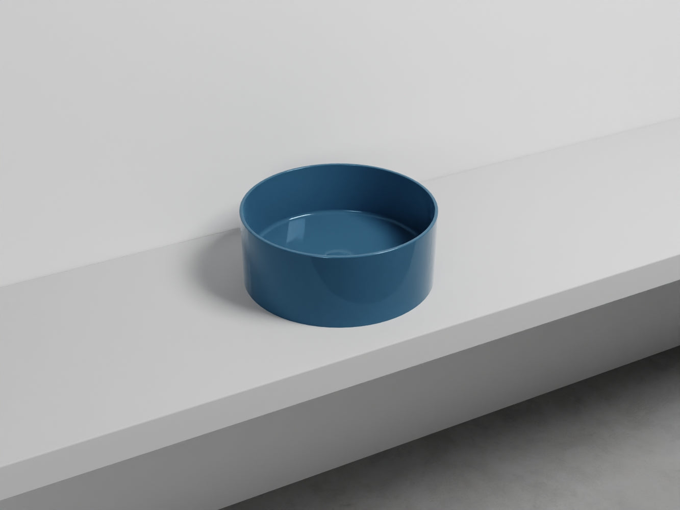 # LAVABO TONDO DA APPOGGIO THEO - CIELO in ceramica di alta qualità made in Italy per il tuo bagno
