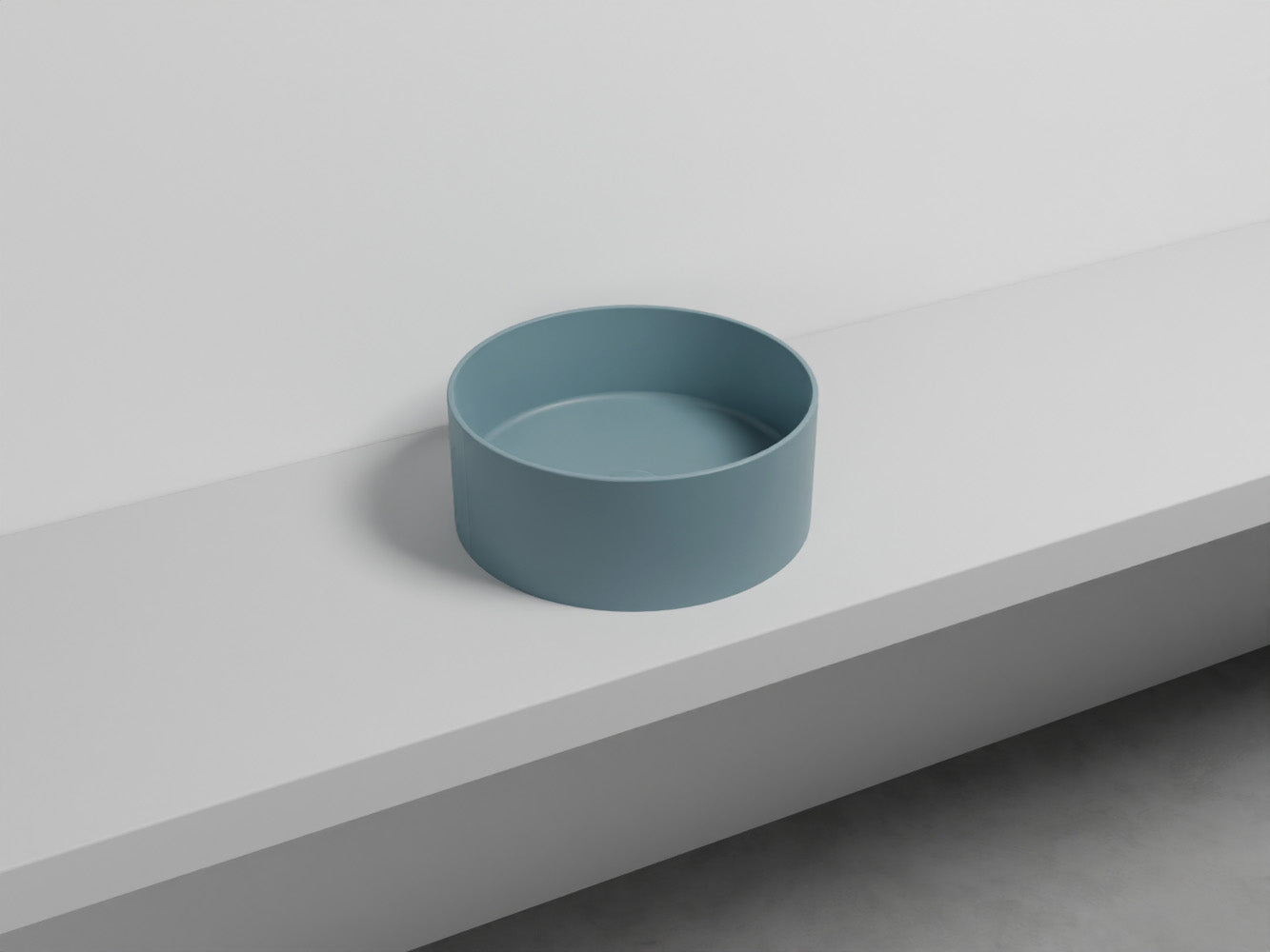 # LAVABO TONDO DA APPOGGIO THEO - CIELO in ceramica di alta qualità made in Italy per il tuo bagno