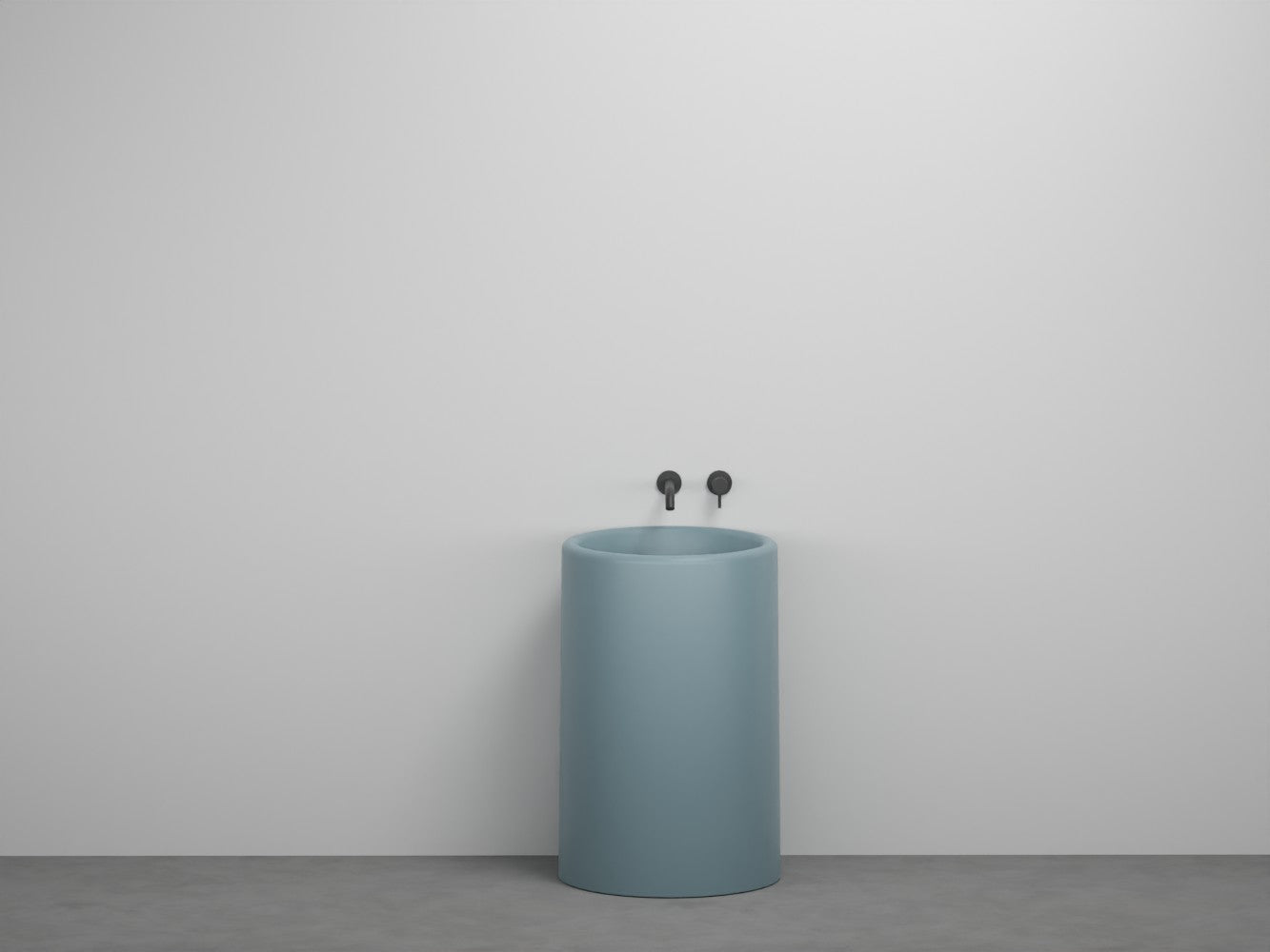 # LAVABO FREESTANDING TONDO da 53cm ITACA- CIELO eleganza minimale con scarico a parete