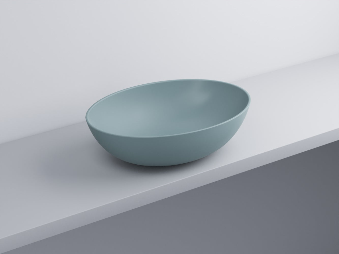 # BACINELLA DA APPOGGIO ECO da 58cm - CIELO proposta moderna e compatta per ambienti bagno dinamici e raffinati