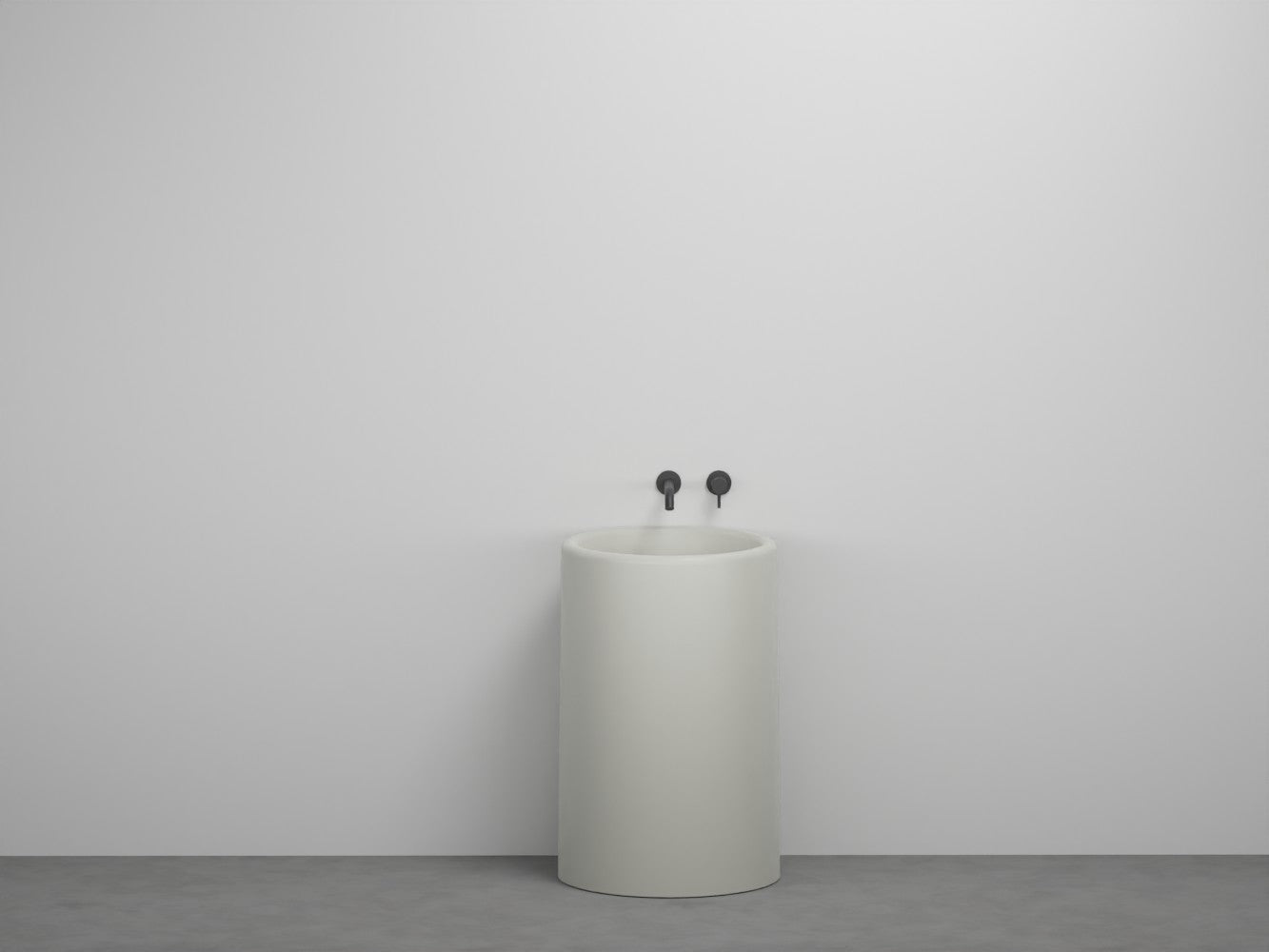 # LAVABO FREESTANDING TONDO da 53cm ITACA- CIELO eleganza minimale con scarico a parete