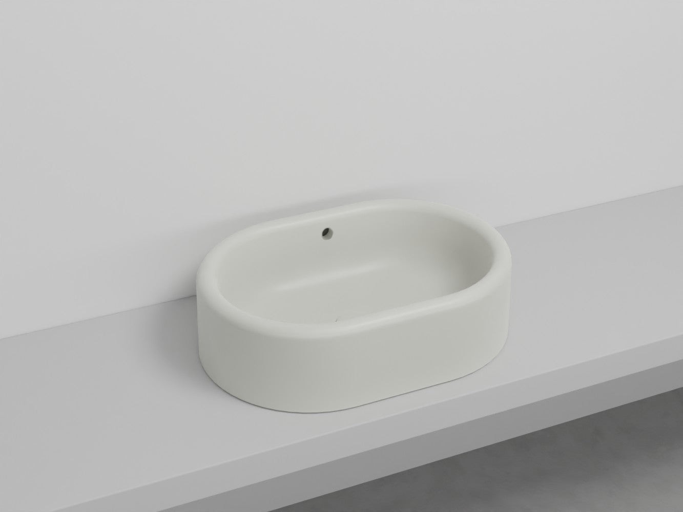 # LAVABO OVALE DA APPOGGIO ITACA con TROPPOPIENO - CIELO in ceramica con finiture pregiate e stile moderno