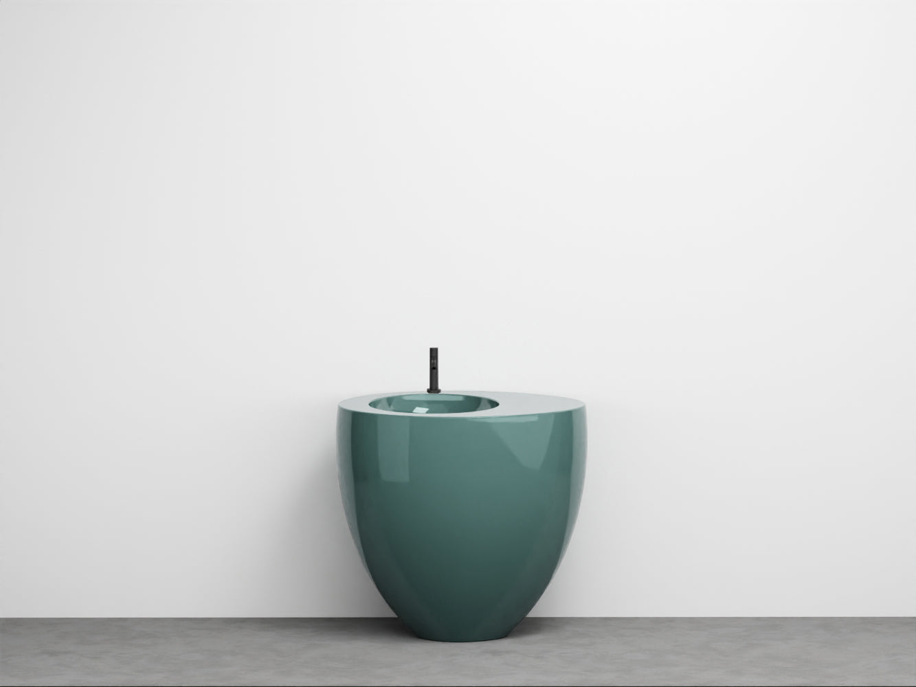 # LAVABO FREESTANDING LE GIARE - CIELO Realizzato in ceramica di alta qualità per un bagno sinuoso e austero