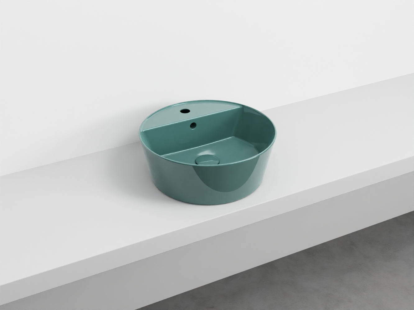 # LAVABO da appoggio HANDY - CIELO in ceramica smaltata con foro rubinetto e design moderno
