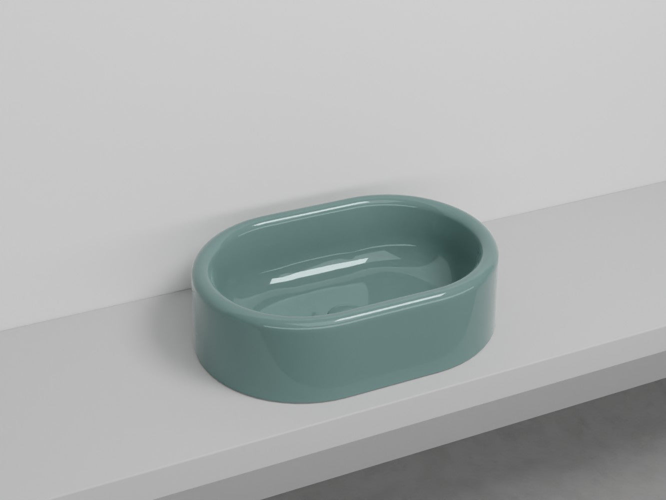 # LAVABO OVALE DA APPOGGIO ITACA - CIELO in ceramica con finiture pregiate e stile moderno