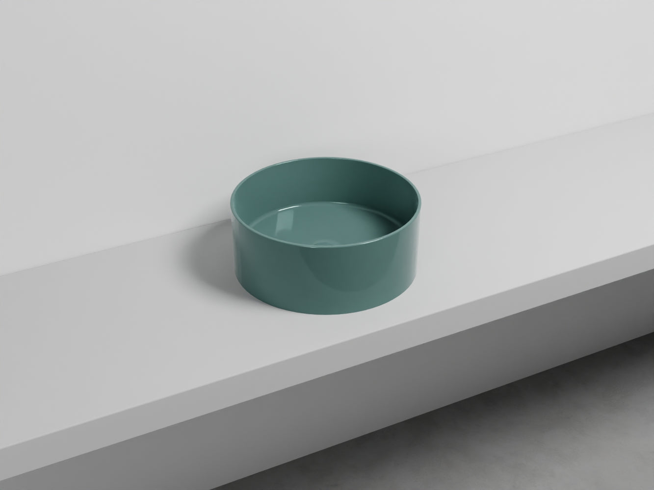 # LAVABO TONDO DA APPOGGIO THEO - CIELO in ceramica di alta qualità made in Italy per il tuo bagno