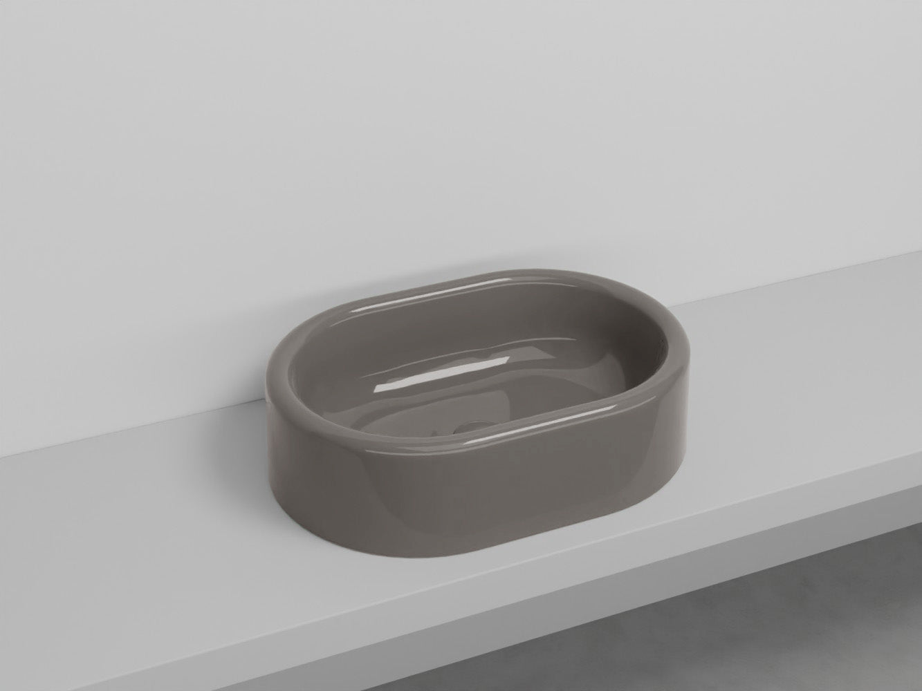 # LAVABO OVALE DA APPOGGIO ITACA - CIELO in ceramica con finiture pregiate e stile moderno