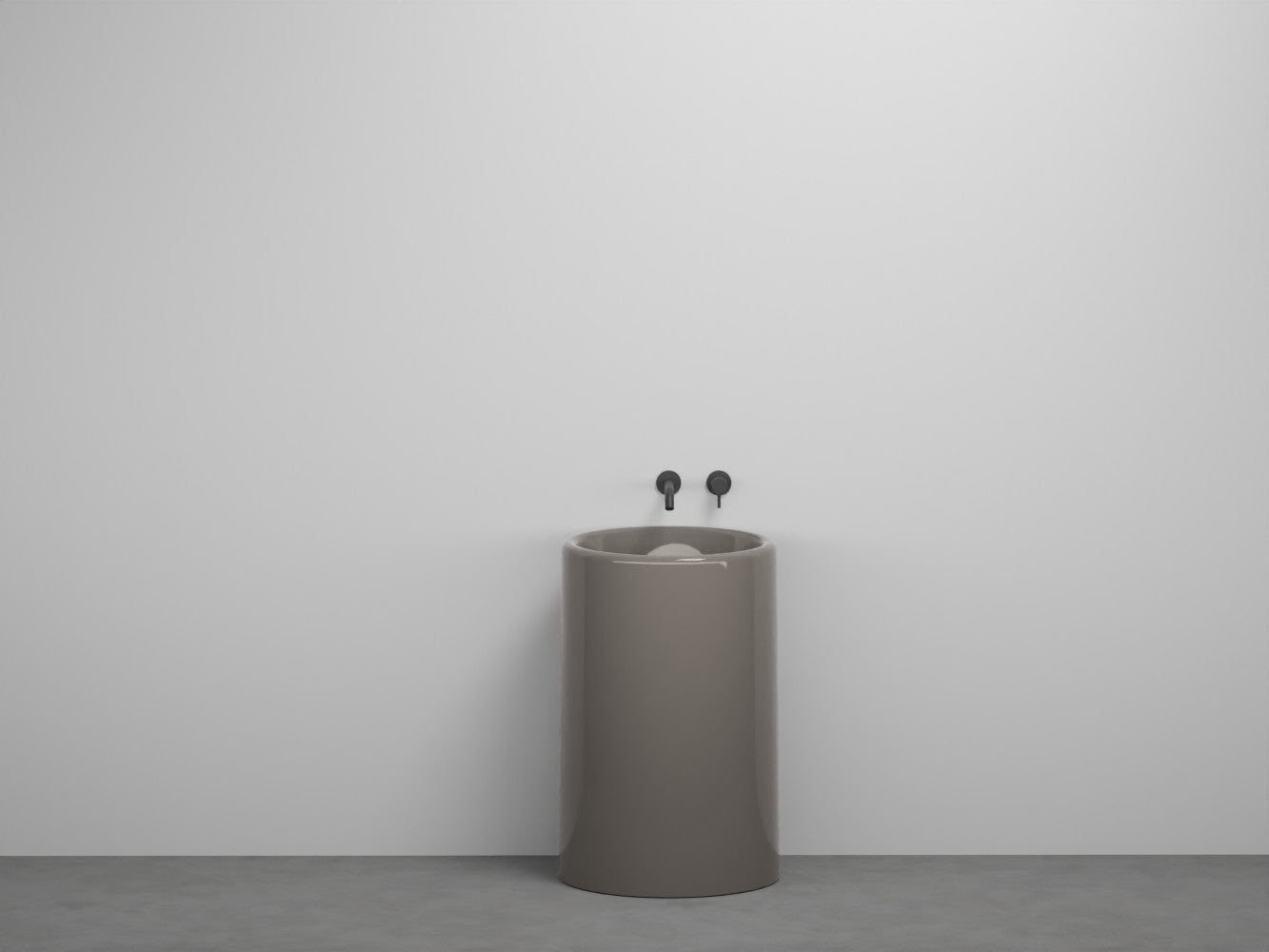 # LAVABO FREESTANDING TONDO da 53cm ITACA- CIELO eleganza minimale con scarico a parete