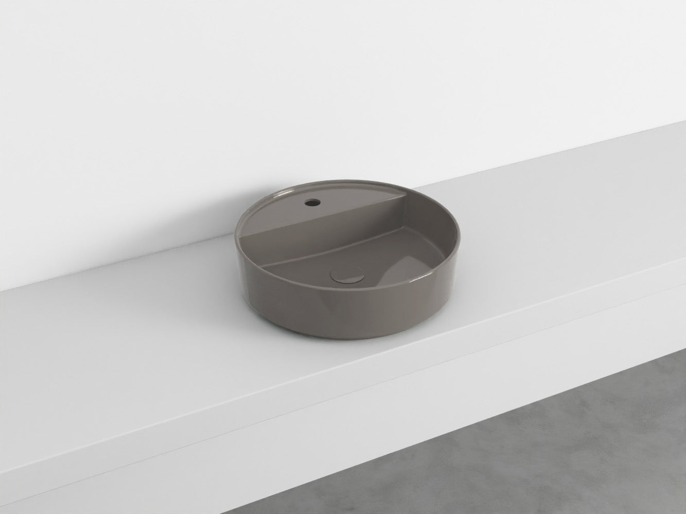 # LAVABO TONDO MONOFORO da APPOGGIO SHUI COMFORT - CIELO lavandino in ceramica per bagno