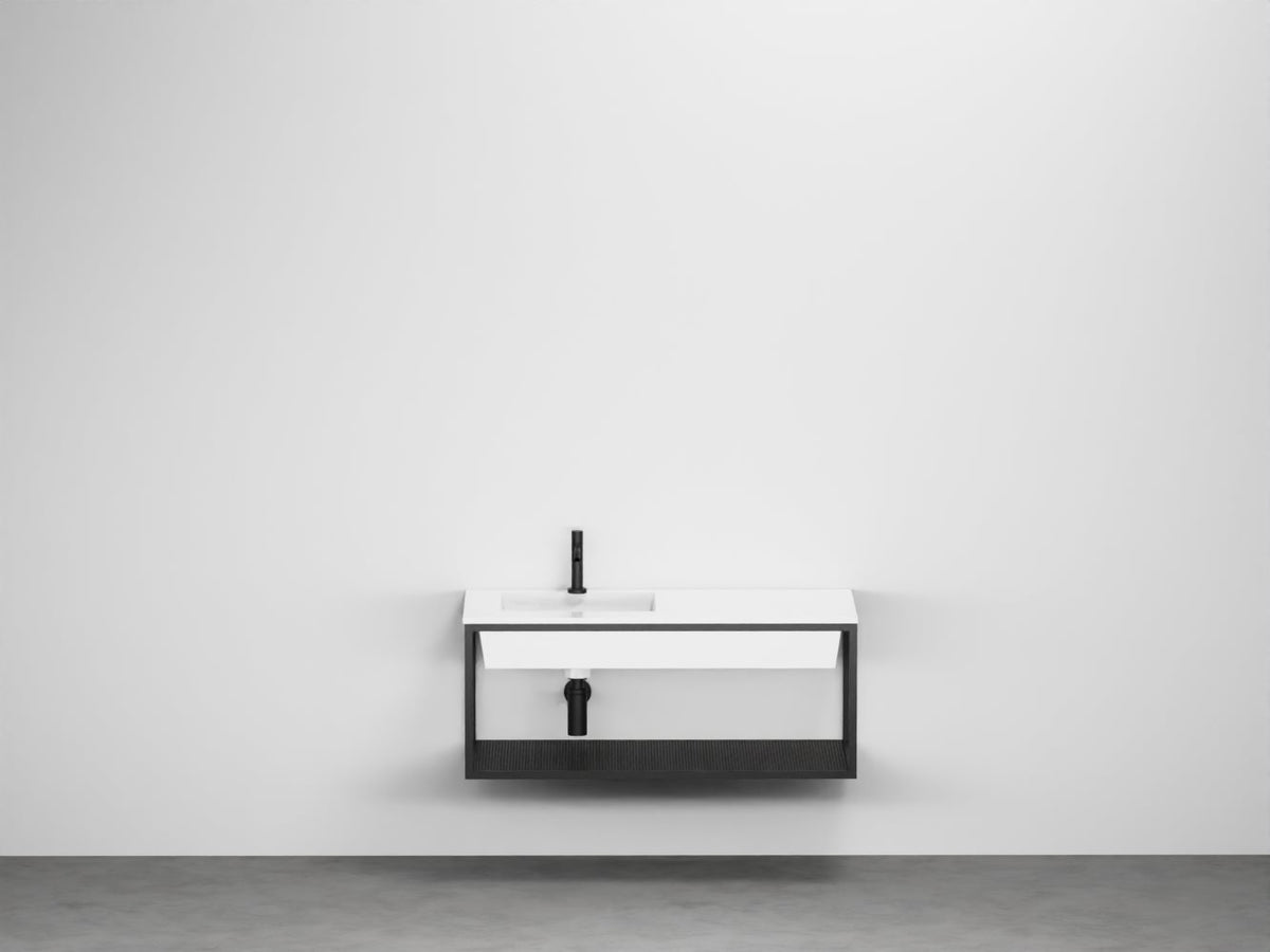# LAVABO SOSPESO ERA 100cm con STRUTTURA e BACINO SINISTRO - CIELO può essere installato sia sospeso che da appoggio