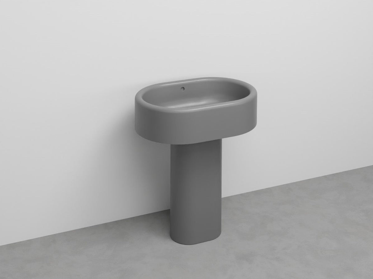 # LAVABO CON COLONNA E ACCESSORIO A SINISTRA ITACA - CIELO scarico a terra ideale per arredare ambienti bagno contemporanei