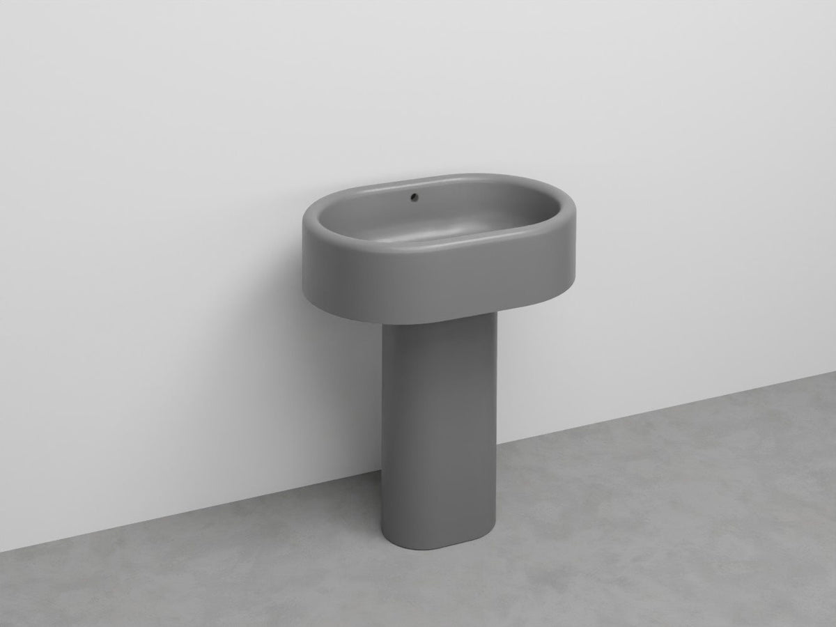 # LAVABO CON COLONNA, TROPPOPIENO E ACCESSORIO A SINISTRA ITACA - CIELO scarico a terra ideale per arredare ambienti bagno contemporanei
