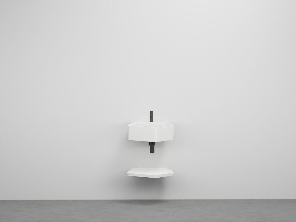 # LAVABO CON MENSOLA KANTO IN CERAMICA con TROPPOPIENO da 50cm - CIELO a parete, elegante per bagni di design Made in Italy
