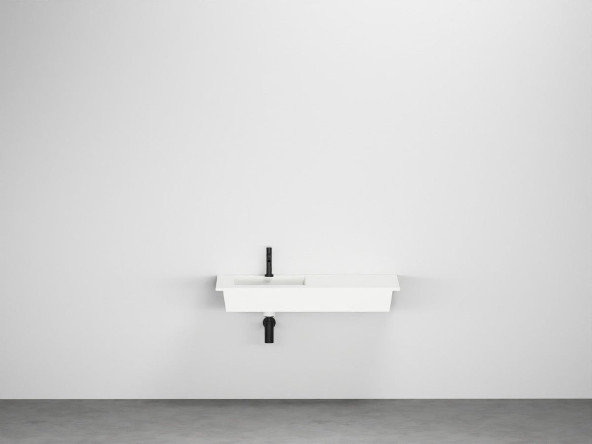 # LAVABO SOSPESO ERA 100 con BACINO SINISTRO - CIELO in ceramica, design moderno e minimal