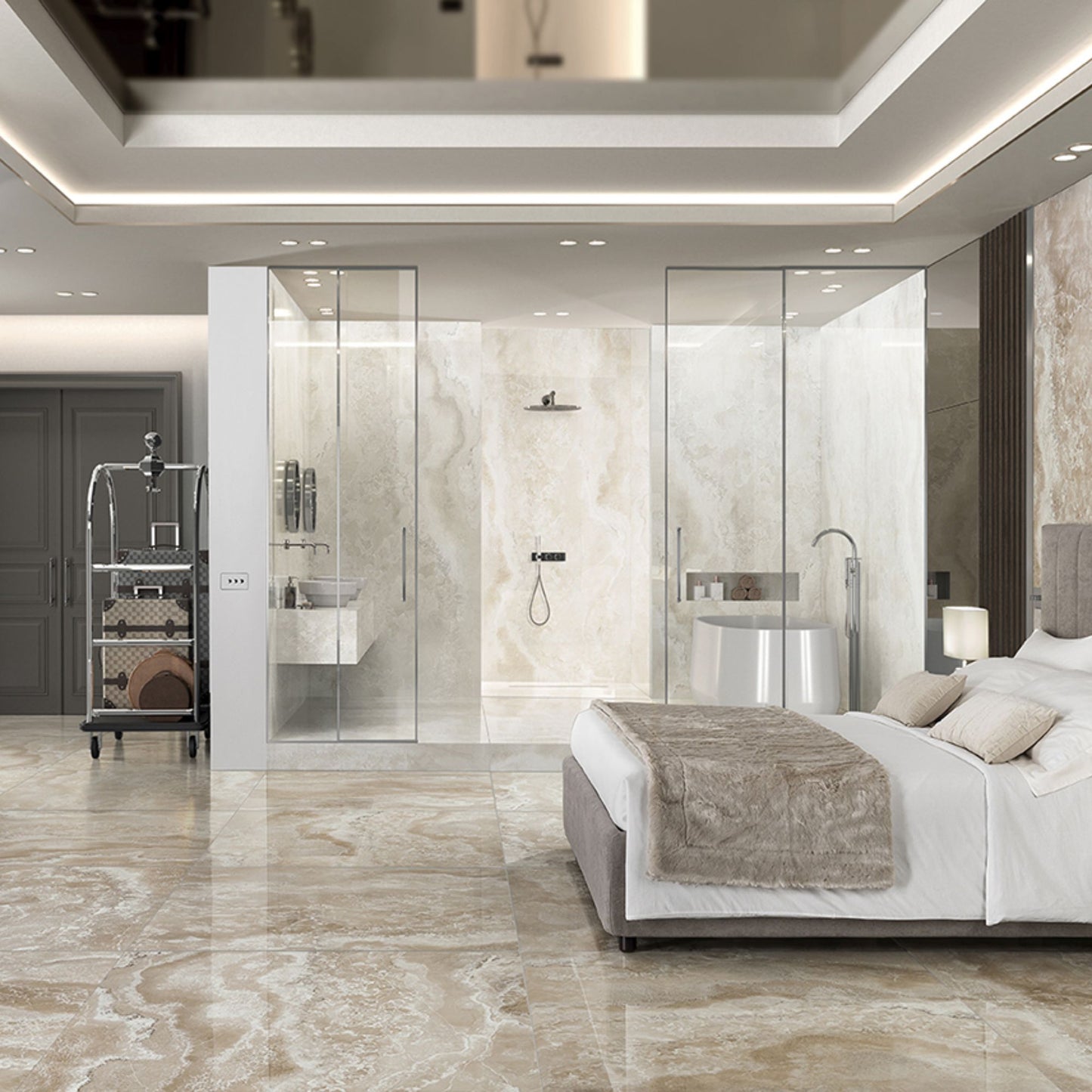 # ONYX DIAMOND Gres porcellanato effetto onice - TAGINA Superfici con microcristalli brillanti e tecnologia Diamond Shard Effect