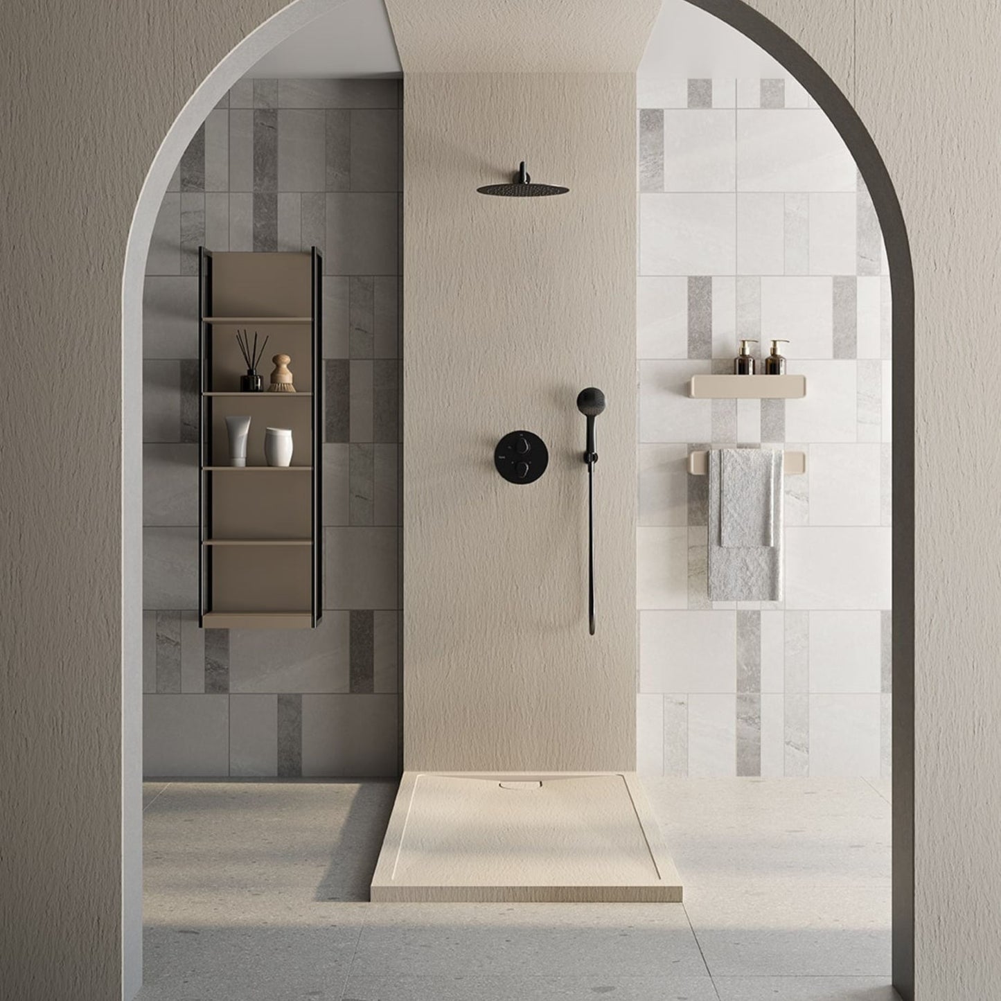 # PIATTO DOCCIA KOU dal design innovativo - FIORA BATH griglia coordinata e sistema scarico integrato resistente