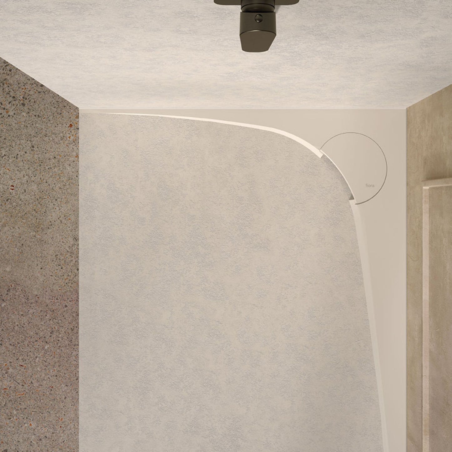 # PIATTO DOCCIA SFERA con bordatura curva sottile - FIORA BATH unisce design asimmetrico e forme arrotondate