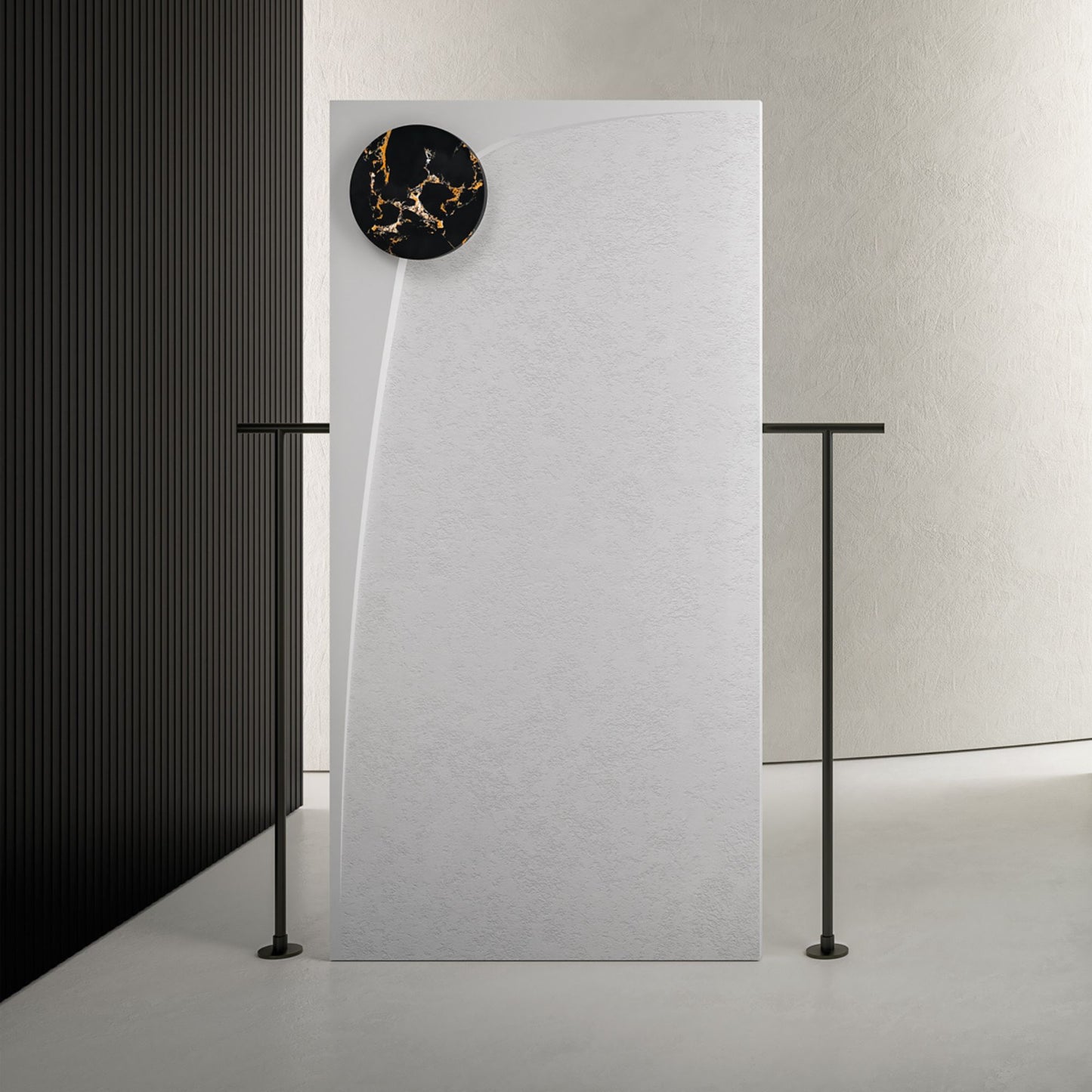 # PIATTO DOCCIA WAVE by Yonoh&Fiora - FIORA BATH con elegante inserto in marmo naturale