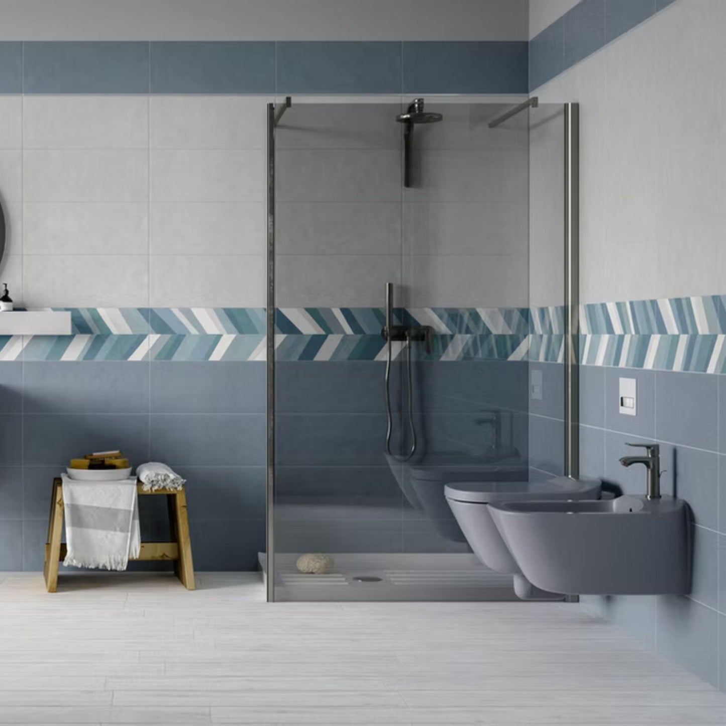 Piastrella VERNISSAGE NEVE 25x60mm - IDEA CERAMICA Gres porcellanato raffinata e luminoso per rivestimenti bagno