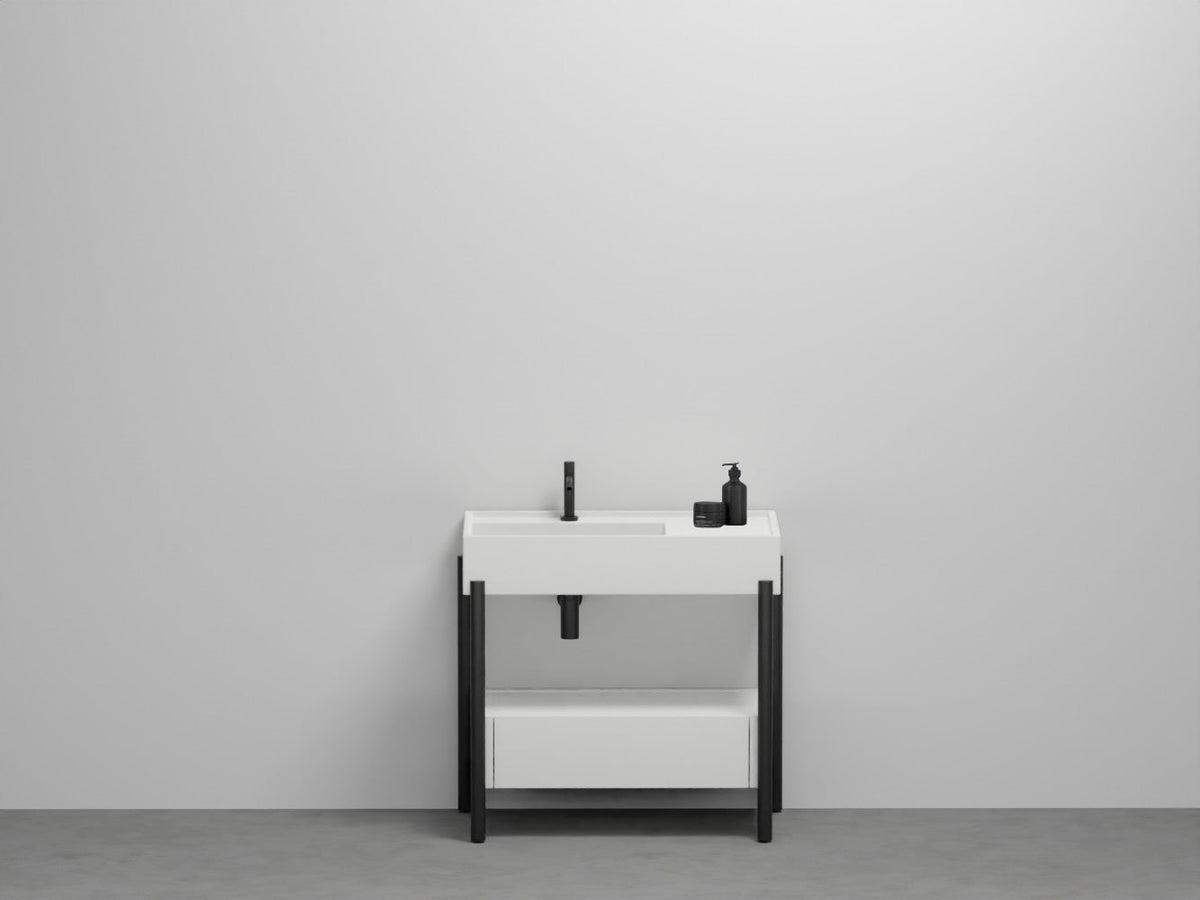 # LAVABO PLINIO 85 CON CASSETTO in ceramica - CIELO finiture pregiate e stile moderno per bagno di lusso