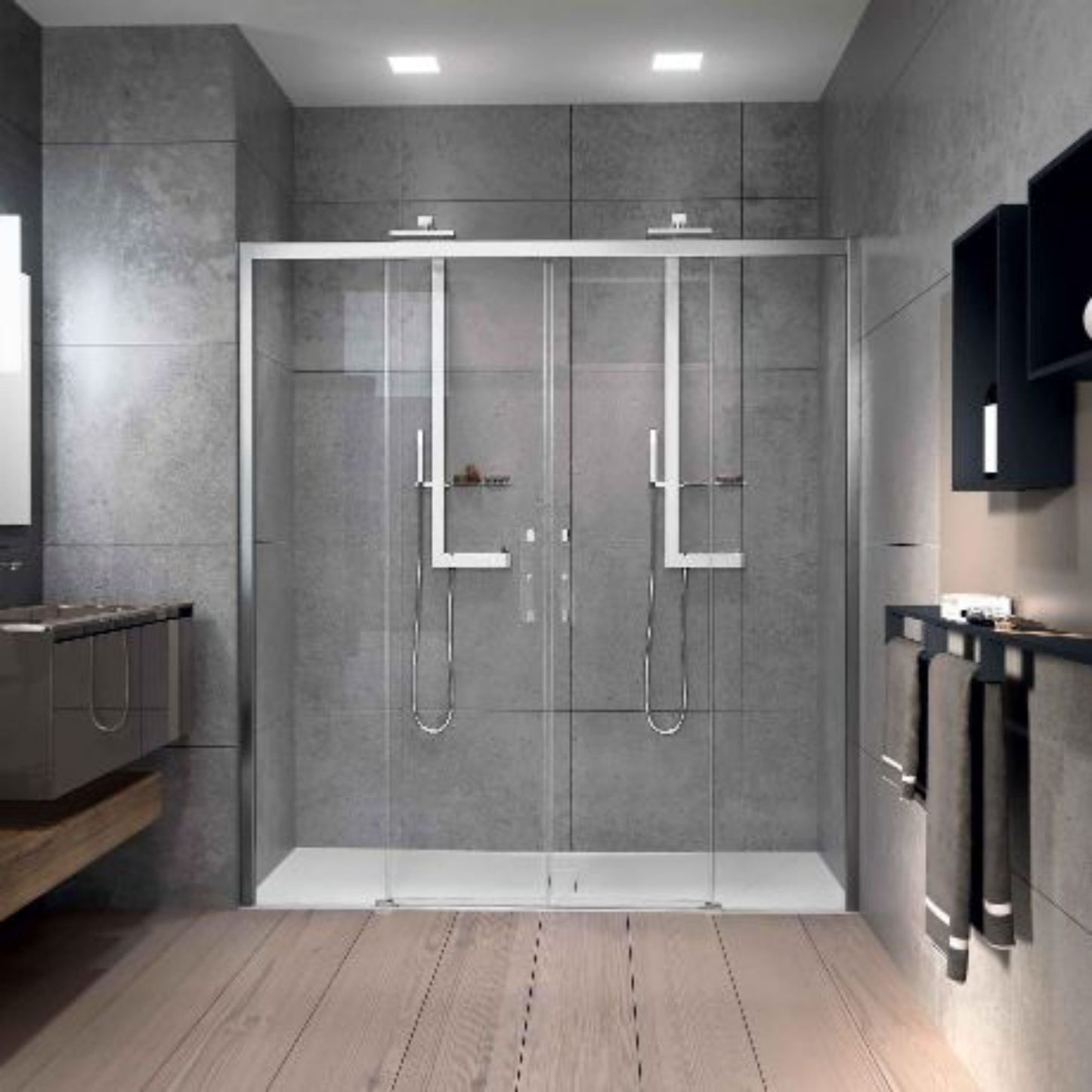 # BOX DOCCIA ROSE ROSSE 2A - NOVELLINI box bagno apertura 2 ante scorrevoli e 2 fisse in linea