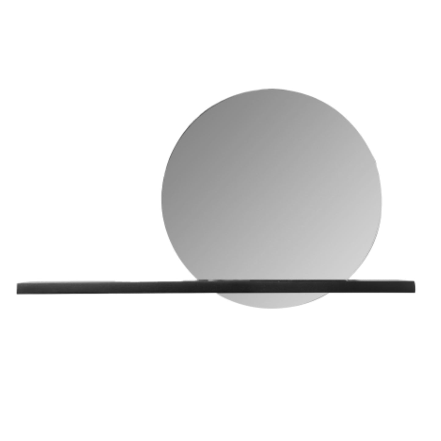 SPECCHIO MENSOLA RIFLESSO Ø60Cm - CIPÍ specchio molato inserito nella mensola in teak