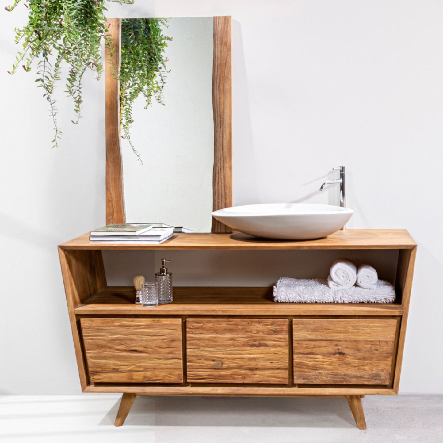 SPECCHIO RETTANGOLARE IRENE MIRROR 100x70cm - CIPÍ Specchio con cornice in teak naturale