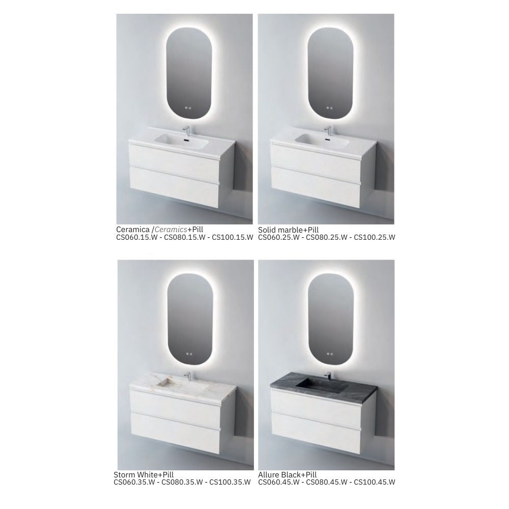 # MOBILE SOSPESO CONTRACT STEP BIANCO 100Cm - NOFER mobile con 2 cassetti