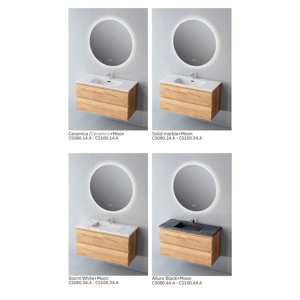 # MOBILE SOSPESO CONTRACT STEP LEGNO LAMINATO SAND 80Cm - NOFER mobile con 2 cassetti
