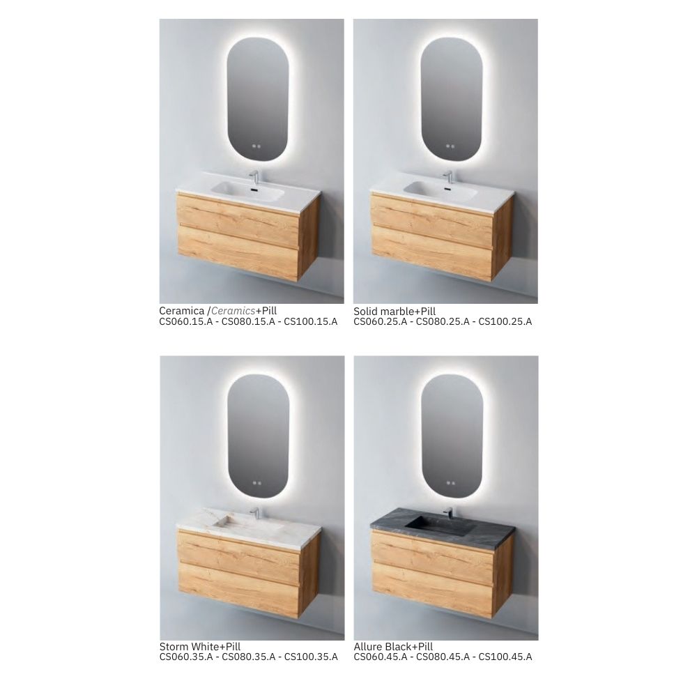 # MOBILE SOSPESO CONTRACT STEP LEGNO LAMINATO SAND 80Cm - NOFER mobile con 2 cassetti