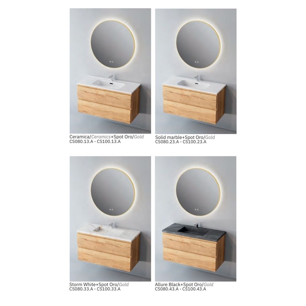 # MOBILE SOSPESO CONTRACT STEP LEGNO LAMINATO SAND 80Cm - NOFER mobile con 2 cassetti