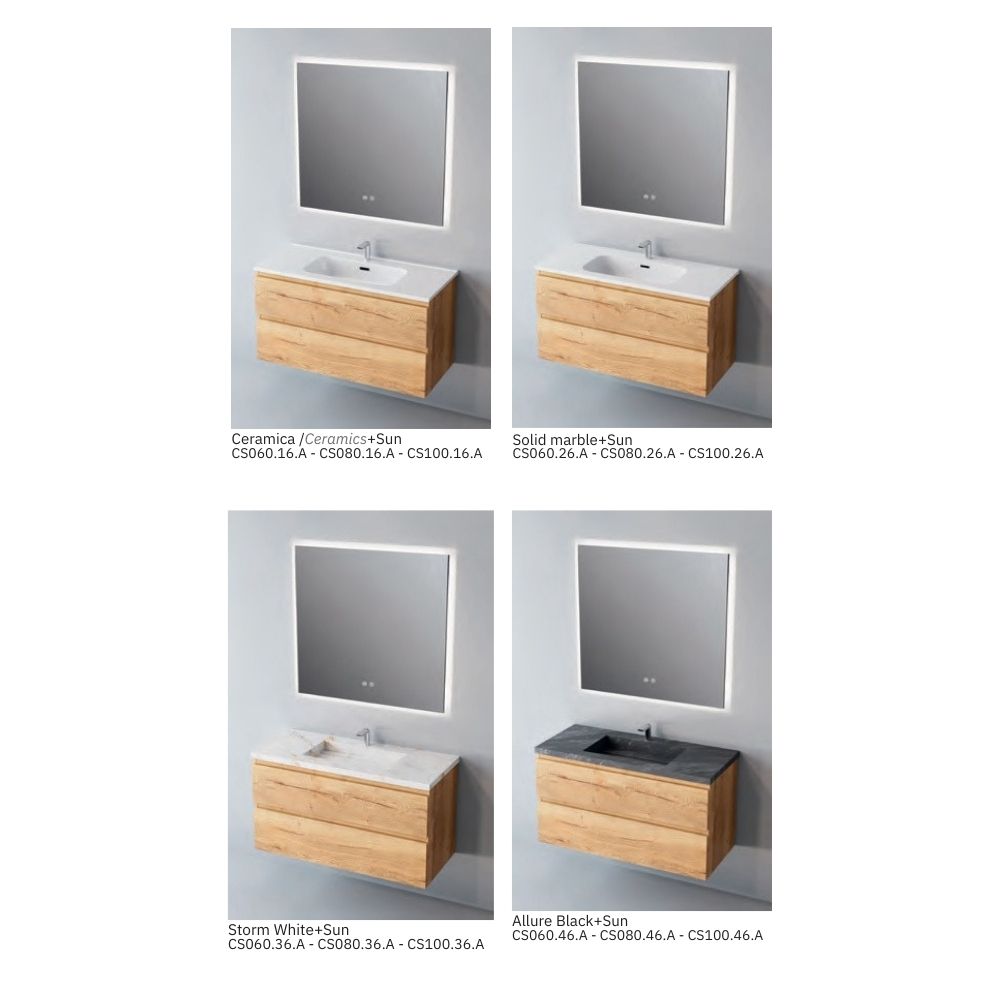 # MOBILE SOSPESO CONTRACT STEP LEGNO LAMINATO SAND 60Cm - NOFER mobile con 2 cassetti